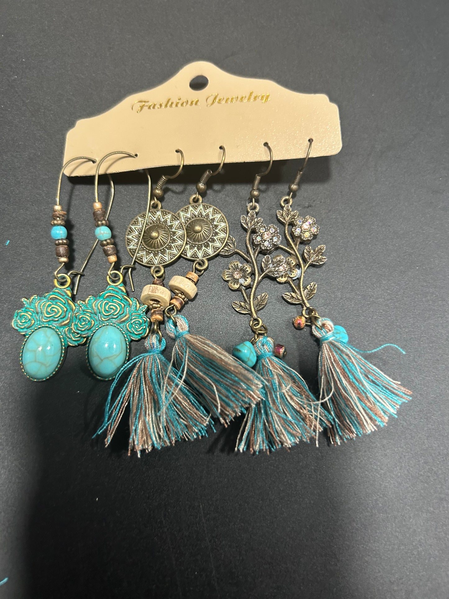 3pc Aqua Earring Set