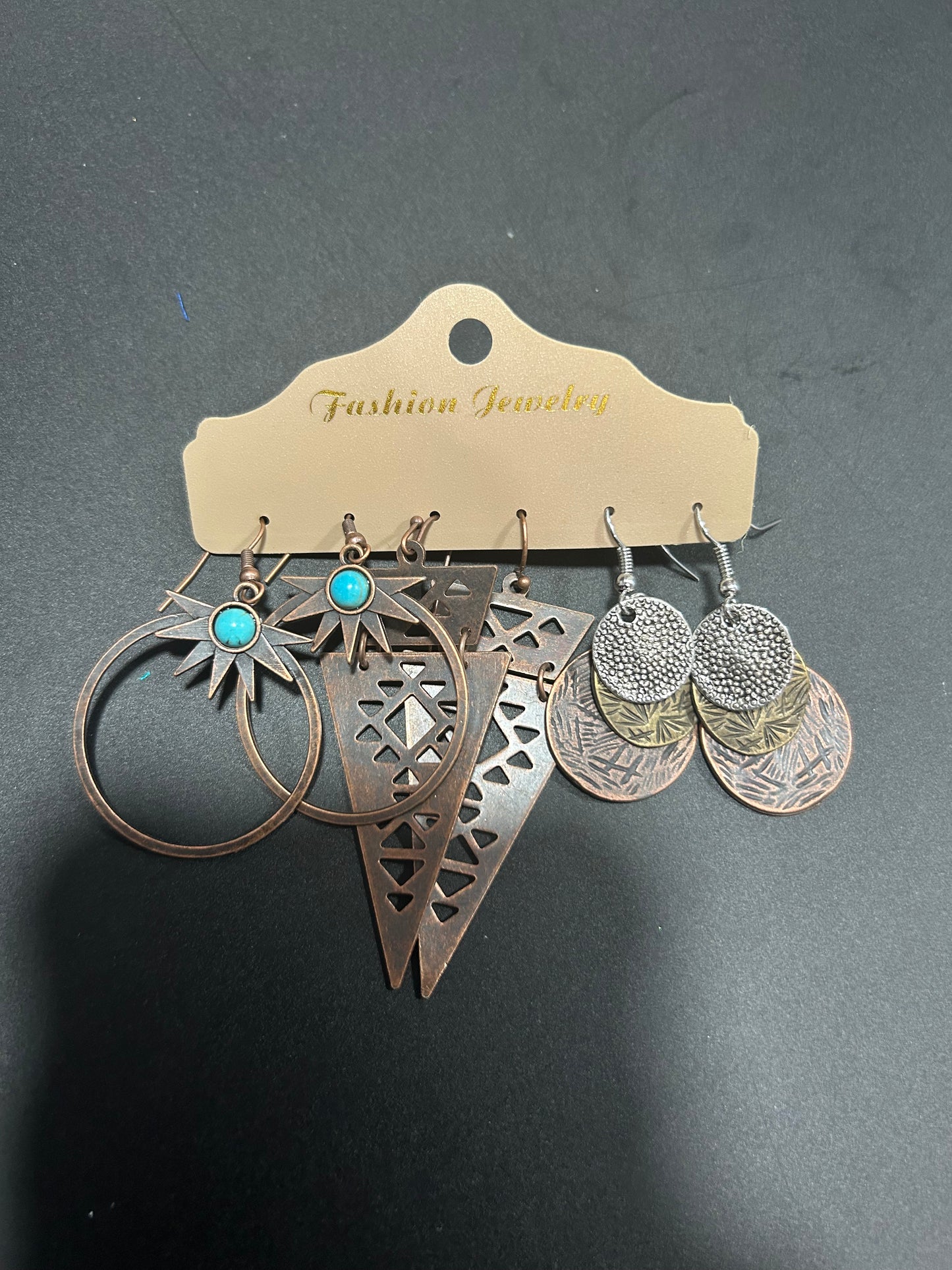 3pc Copper Earring Set