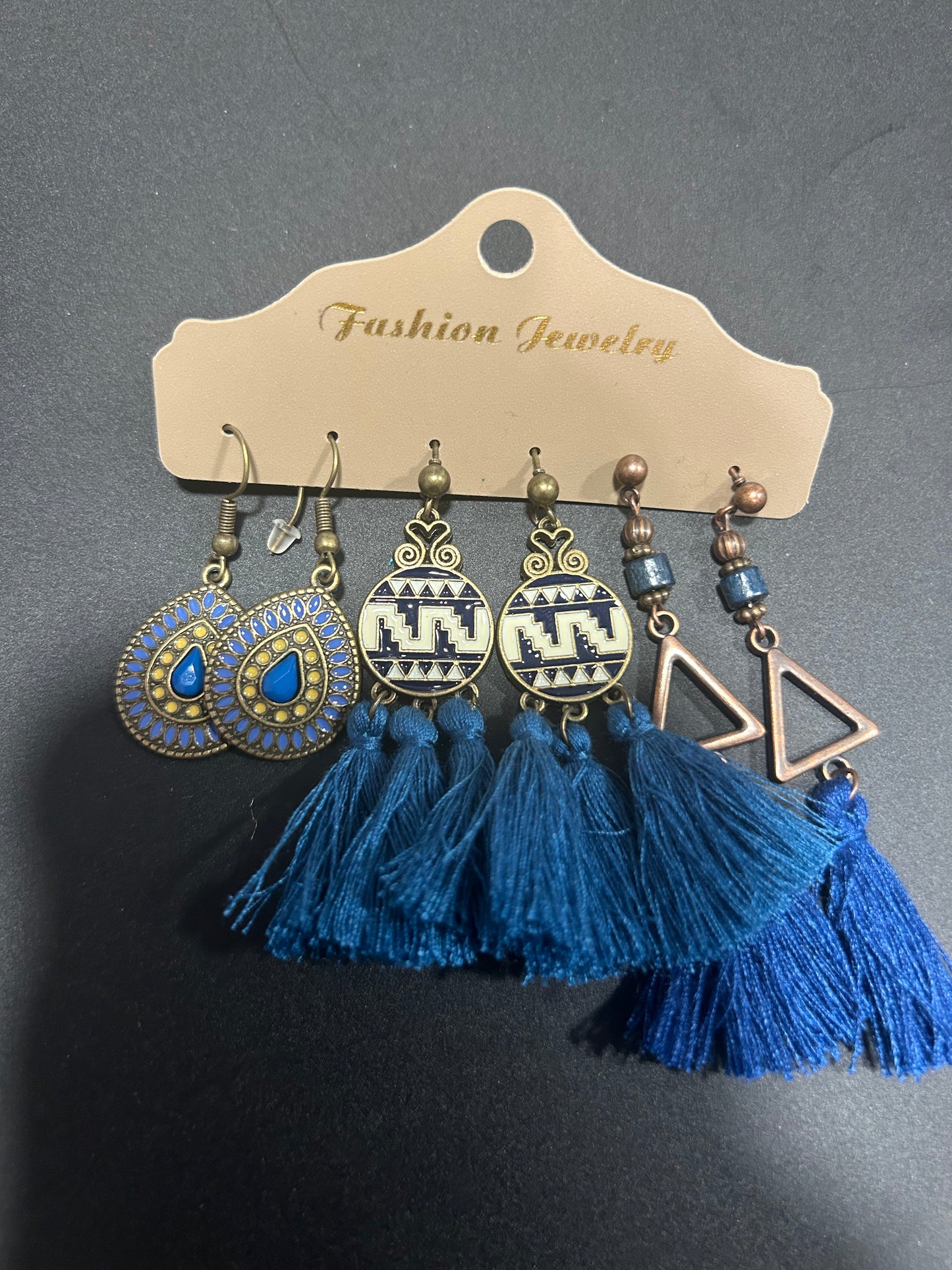 3pc Blue Earring Set