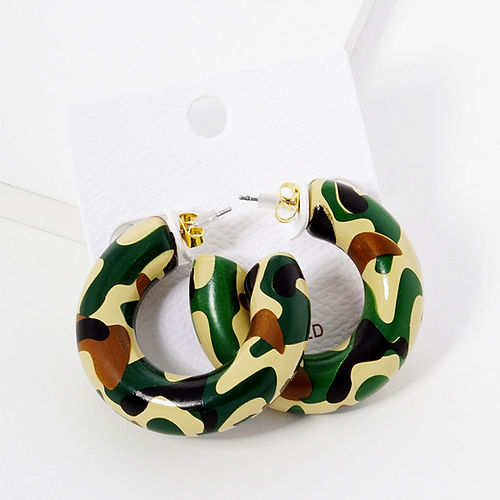 Small Camo Hoop Earrings